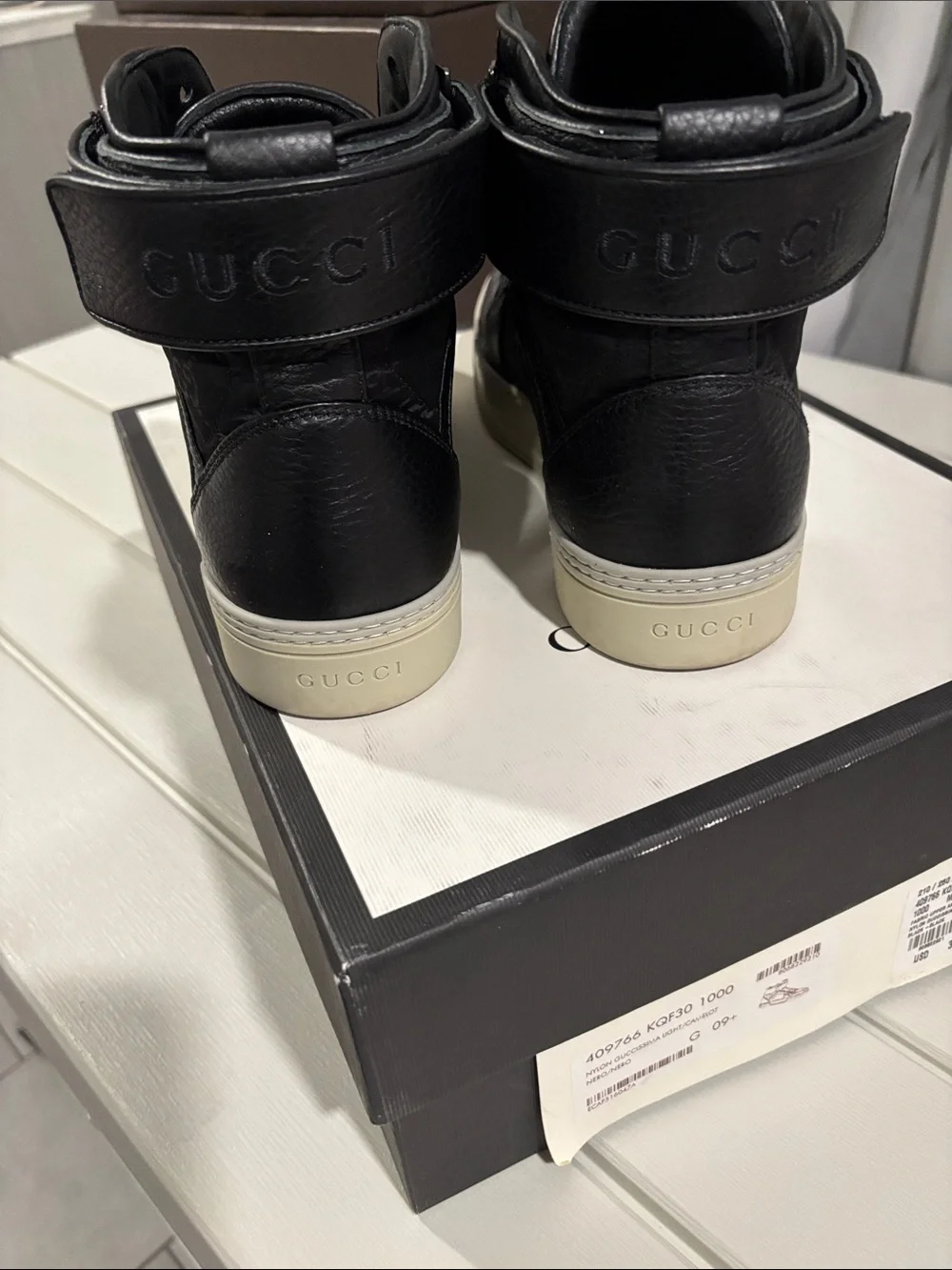 Gucci Black High-Top GG-Embossed Sneakers